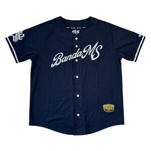 Banda MS Edicion Limitada XL Baseball Jersey Navy Blue Official Tour Merch Casac